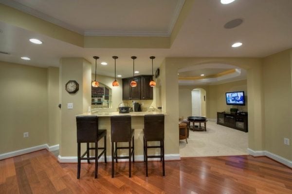 Test Basement remodel with bar area and living room in Ashburn, VA
