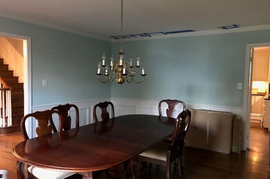 dated dining room before remodel