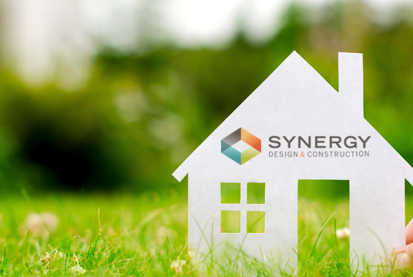 synergy logo with blurred nature background