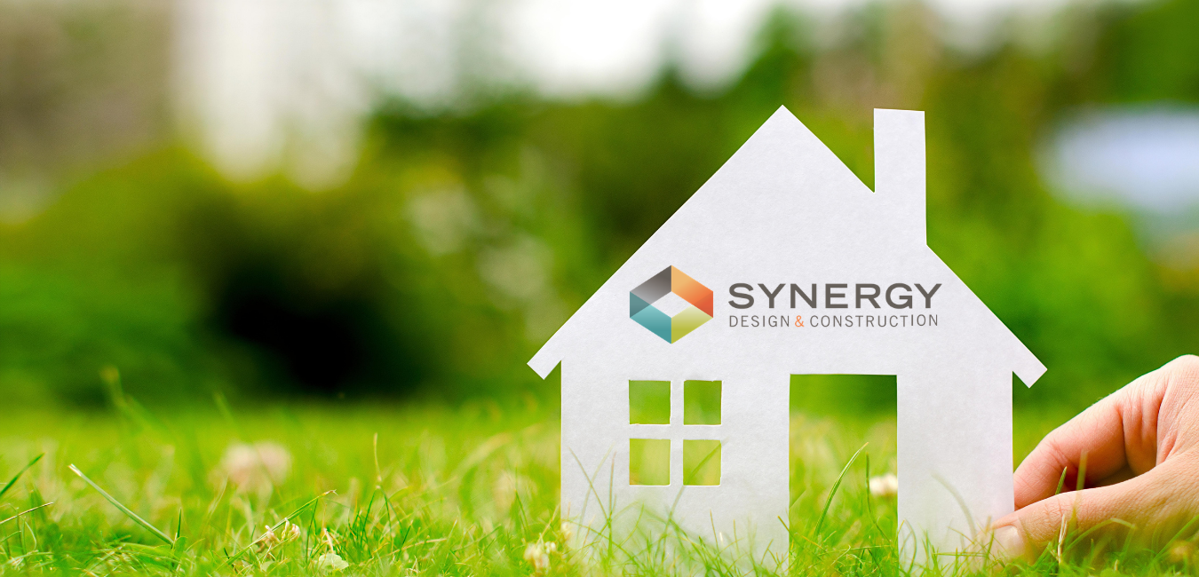 synergy logo with blurred nature background