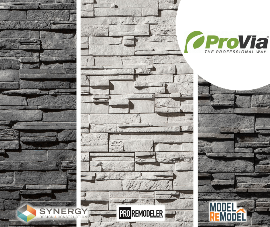different stone wall colors with company logos