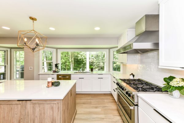 kitchen after remodel with light wood