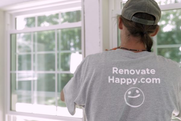 worker with renovate happy t shirt on
